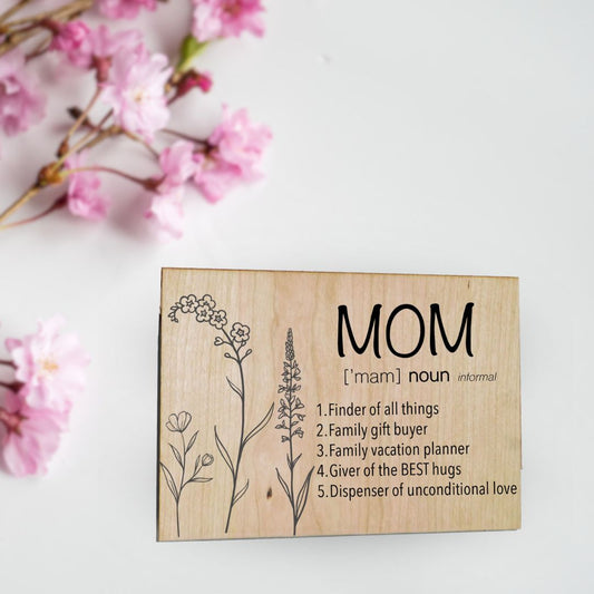 Mom Wooden Plaque - Rectangular