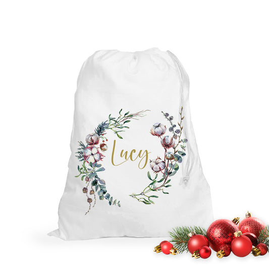 Personalised Christmas Bag- Lotus Cotton